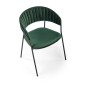 Scaun tapitat Ava, stil modern, catifea si otel vopsit cu pulbere, 57x54x79x48 cm, verde Scaun tapitat Ava, stil modern, catifea si otel vopsit cu pulbere, 57x54x79x48 cm, verde