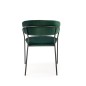 Scaun tapitat Ava, stil modern, catifea si otel vopsit cu pulbere, 57x54x79x48 cm, verde Scaun tapitat Ava, stil modern, catifea si otel vopsit cu pulbere, 57x54x79x48 cm, verde