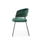 Scaun tapitat Ava, stil modern, catifea si otel vopsit cu pulbere, 57x54x79x48 cm, verde Scaun tapitat Ava, stil modern, catifea si otel vopsit cu pulbere, 57x54x79x48 cm, verde