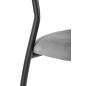 Scaun modern Ava, tapiterie catifea gri, cadru otel vopsit cu pulbere, 57x54x79x48 cm