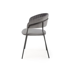 Scaun tapitat living/sufragerie Halmar K426, cadru metal,  stil clasic, 57x54x79x48cm, catifea, gri
