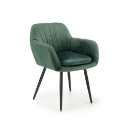 Scaun tapitat living/sufragerie Halmar K429, cadru metal,  stil modern, 58x53x80x51cm, catifea, verde