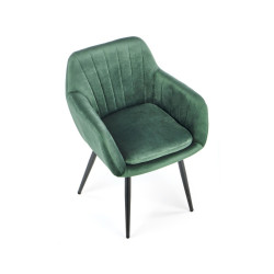 Scaun tapitat living/sufragerie Halmar K429, cadru metal,  stil modern, 58x53x80x51cm, catifea, verde