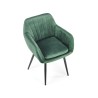 Scaun tapitat living/sufragerie Halmar K429, cadru metal, stil modern, 58x53x80x51cm, catifea, verde