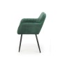 Scaun elegant Theo, tapitat cu catifea verde, tip fotoliu, cadru metal, 58x53x80x51 cm Scaun elegant Theo, tapitat cu catifea verde, tip fotoliu, cadru metal, 58x53x80x51 cm