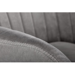 Scaun tapitat living/sufragerie Halmar K429, cadru metal,  stil modern, 58x53x80x51cm, catifea, gri