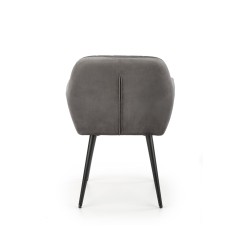 Scaun tapitat living/sufragerie Halmar K429, cadru metal,  stil modern, 58x53x80x51cm, catifea, gri