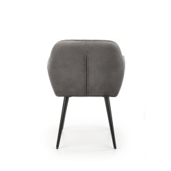 Scaun tapitat living/sufragerie Halmar K429, cadru metal,  stil modern, 58x53x80x51cm, catifea, gri