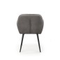 Scaun tip fotoliu Theo, tapiterie catifea gri, cadru metalic, 58x53x80x51 cm