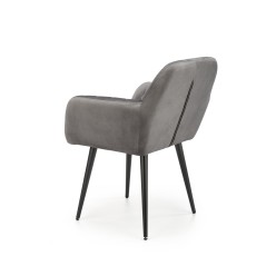 Scaun tapitat living/sufragerie Halmar K429, cadru metal,  stil modern, 58x53x80x51cm, catifea, gri