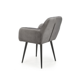 Scaun tapitat living/sufragerie Halmar K429, cadru metal,  stil modern, 58x53x80x51cm, catifea, gri