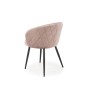 Scaun tapitat Anka, dining/sufragerie, catifea bej, cadru metal, stil glamour, 61x54x77x48 cm Scaun tapitat Anka, dining/sufragerie, catifea bej, cadru metal, stil glamour, 61x54x77x48 cm