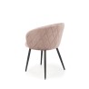Scaun tapitat living/sufragerie Halmar K430, cadru metal, stil glamour, 61x54x77x48cm, catifea, bej