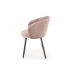 Scaun tapitat living/sufragerie Halmar K430, cadru metal, stil glamour, 61x54x77x48cm, catifea, bej