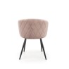 Scaun tapitat living/sufragerie Halmar K430, cadru metal, stil glamour, 61x54x77x48cm, catifea, bej
