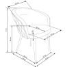 Scaun tapitat living/sufragerie Halmar K430, cadru metal, stil glamour, 61x54x77x48cm, catifea, bej