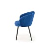Scaun tapitat living/sufragerie Halmar K430, cadru metal, stil glamour, 61x54x77x48cm, catifea, albastru