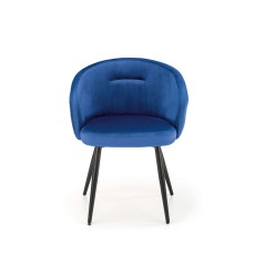 Scaun stil glamour Anka, dining si living, catifea bleumarin, 61x54x77x48 cm