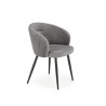 Scaun tapitat living/sufragerie Halmar K430, cadru metal,  stil glamour, 61x54x77x48cm, catifea, gri