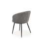 Scaun Anka tapitat, cadru metalic, catifea eleganta, 61x54x77x48 cm, gri