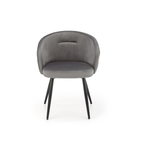 Scaun Anka tapitat, cadru metalic, catifea eleganta, 61x54x77x48 cm, gri