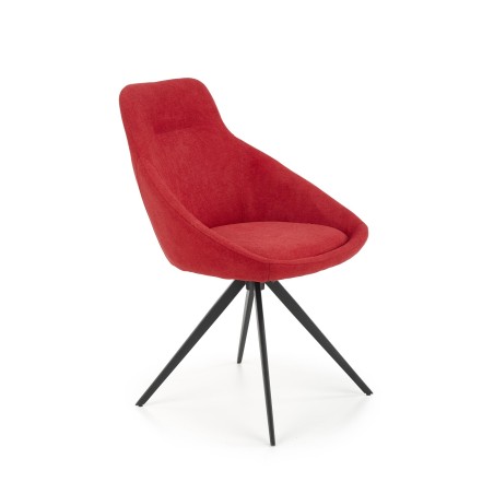 Scaun tapitat living/sufragerie Halmar K431, cadru metal, stil modern, 55x54x84x47cm, catifea, rosu