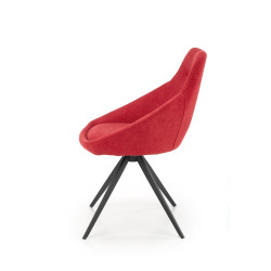 Scaun tapitat living/sufragerie Halmar K431, cadru metal,  stil modern, 55x54x84x47cm, catifea, rosu