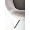 Scaun tapitat living/sufragerie Halmar K431, cadru metal,  stil modern, 55x54x84x47cm, catifea, gri