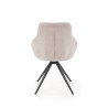 Scaun tapitat living/sufragerie Halmar K431, cadru metal,  stil modern, 55x54x84x47cm, catifea, gri