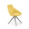Scaun tapitat living/sufragerie Halmar K431, cadru metal,  stil modern, 55x54x84x47cm, catifea, galben