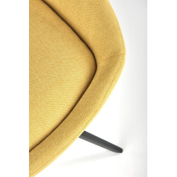 Scaun tapitat living/sufragerie Halmar K431, cadru metal,  stil modern, 55x54x84x47cm, catifea, galben