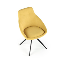 Scaun tapitat living/sufragerie Halmar K431, cadru metal,  stil modern, 55x54x84x47cm, catifea, galben