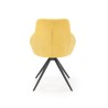 Scaun tapitat living/sufragerie Halmar K431, cadru metal,  stil modern, 55x54x84x47cm, catifea, galben