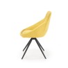 Scaun tapitat living/sufragerie Halmar K431, cadru metal,  stil modern, 55x54x84x47cm, catifea, galben
