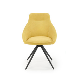 Scaun tapitat living/sufragerie Halmar K431, cadru metal,  stil modern, 55x54x84x47cm, catifea, galben