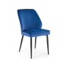Scaun tapitat living/sufragerie Halmar K432, cadru metal,  stil clasic, 48x57x85x49cm, catifea, albastru