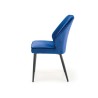 Scaun tapitat living/sufragerie Halmar K432, cadru metal,  stil clasic, 48x57x85x49cm, catifea, albastru