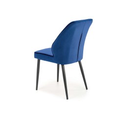 Scaun tapitat living/sufragerie Halmar K432, cadru metal,  stil clasic, 48x57x85x49cm, catifea, albastru