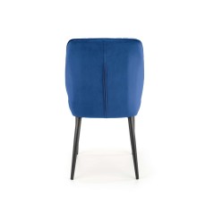 Scaun tapitat living/sufragerie Halmar K432, cadru metal,  stil clasic, 48x57x85x49cm, catifea, albastru
