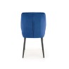 Scaun tapitat living/sufragerie Halmar K432, cadru metal,  stil clasic, 48x57x85x49cm, catifea, albastru