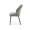 Scaun tapitat living/sufragerie Halmar K432, cadru metal, stil clasic, 48x57x85x49cm, catifea, gri