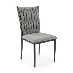 Scaun living/sufragerie Halmar K435, cadru metal,  stil modern, 48x55x94x48cm, textil, gri