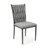 Scaun living/sufragerie Halmar K435, cadru metal,  stil modern, 48x55x94x48cm, textil, gri