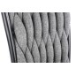 Scaun stil modern pentru dining, cadru din otel, tesatura material textil, 48x55x94x48 cm, gri