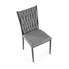 Scaun living/sufragerie Halmar K435, cadru metal,  stil modern, 48x55x94x48cm, textil, gri