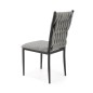 Scaun stil modern pentru dining, cadru din otel, tesatura material textil, 48x55x94x48 cm, gri