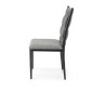 Scaun stil modern pentru dining, cadru din otel, tesatura material textil, 48x55x94x48 cm, gri