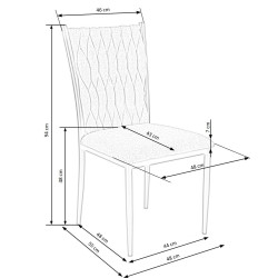 Scaun living/sufragerie Halmar K435, cadru metal,  stil modern, 48x55x94x48cm, textil, gri