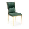 Scaun tapitat living/sufragerie Halmar K436, cadru metal,  stil glamour, 48x55x94x48cm, catifea, verde