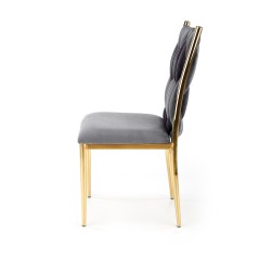 Scaun tapitat living/sufragerie Halmar K436, cadru metal,  stil glamour, 48x55x94x48cm, catifea, gri